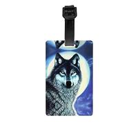 GGNKDL Les étiquettes de bagage et étiquettes de sac de voyage Wolf Under Moon sont adaptées pour les hommes et les femmes pour éviter les bagages
