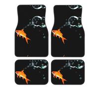 GGNKDL Les tapis de sol de voiture avec motif poisson rouge qui crache des bulles avant et arrière antidérapants sont adaptés pour les voitures, camions et SUV