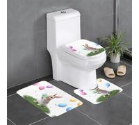 GGNKDL Little Rabbit Playing Happily Lot de 3 tapis de bain antidérapants faciles à nettoyer et à entretenir, bloquant l'humidité et durables