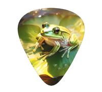 GGNKDL Lot de 12 médiators grenouille sur une feuille de lotus avec 3 épaisseurs pour guitare basse et ukulélé