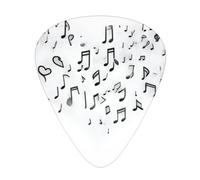 GGNKDL Lot de 12 médiators Love Made of Music Notes Prints pour guitare avec trois épaisseurs pour basse et ukulélé