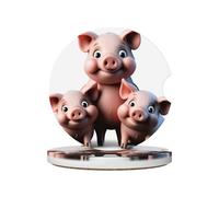 GGNKDL Lot de 3 dessous de verre absorbants en céramique antidérapants avec impression de petits cochons, décorations de voiture