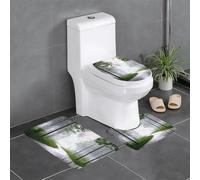 GGNKDL Lot de 3 tapis de bain antidérapants à motif forêt fraîche après la pluie - Facile à nettoyer et à entretenir - Bloque l'humidité et durable