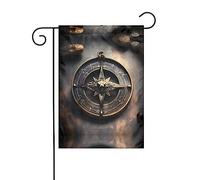 GGNKDL Magical Design Norse Runes Boussole Drapeau de jardin Décoration extérieure Convient pour toutes les saisons 30,5 x 45,7 cm