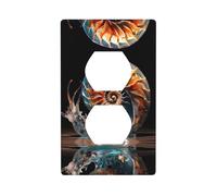 GGNKDL Magnifique panneau mural à double prise avec impression conque, couvercle d'alimentation domestique durable pour prises et interrupteurs décoratifs