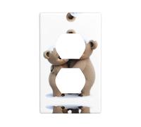 GGNKDL Mother Bear hugs the little bear printing Dual Socket Wall Panel Household Power Cover Durable for Decorative Sockets and Switch