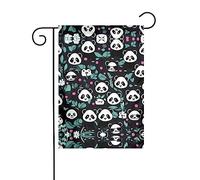 GGNKDL Panda mignon visage imprimé drapeau de jardin décoration extérieure cour convient pour toutes les saisons 30,5 x 45,7 cm