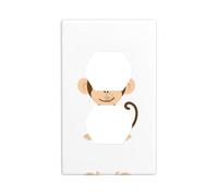GGNKDL Panneau mural à double prise avec impression de petit singe coquin pour prise de courant domestique durable pour prises et interrupteurs décoratifs