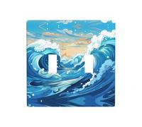 GGNKDL Panneau mural décoratif avec motif vagues bleues de dessin animé pour les zones résidentielles et commerciales 11,4 x 11,4 cm