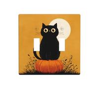 GGNKDL Panneau mural décoratif imprimé citrouille chat noir adapté pour les zones résidentielles et commerciales 11,4 x 11,4 cm