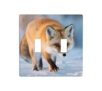 GGNKDL Panneau mural décoratif pour interrupteur avec inscription « The Fox Who Stepped on Snow » - Convient pour les zones résidentielles et commerciales - 11,4 x 11,4 cm