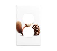 GGNKDL Petit écureuil volant des pommes de pin impression panneau mural double prise domestique couvercle d'alimentation durable pour prises et interrupteurs décoratifs