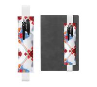 GGNKDL Porte-stylo en cuir avec motif arc-en-ciel passant à travers les feuilles d'érable pour journaux, agendas, planificateurs - Pochette à sangle réglable