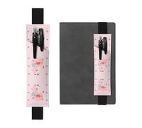 GGNKDL Porte-stylo en cuir avec motif de cochon volant pour journaux, agendas, planificateurs - Sangle réglable, Noir , Taille unique