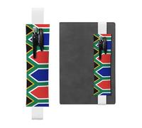 GGNKDL Porte-stylo en cuir avec motif drapeau de l'Afrique du Sud pour journaux, agendas, planificateurs - Pochette à sangle réglable