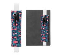 GGNKDL Porte-stylo en cuir avec motif flamant rose pour journaux, agendas, planificateurs - Sangle réglable, blanc, Taille unique