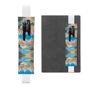 GGNKDL Porte-stylo en cuir avec motif oasis dans le désert pour journaux, agendas, planificateurs - Pochette à sangle réglable, blanc, Taille unique