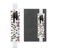 GGNKDL Porte-stylo en cuir avec motif origami mille grues en papier pour journaux, agendas, planificateurs - Pochette à sangle réglable, blanc, Taille unique