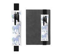 GGNKDL Porte-stylo en cuir avec motif silhouette de licorne pour journaux, agendas, planificateurs - Pochette à sangle réglable, Noir/blanc, One Size