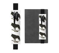 GGNKDL Porte-stylo en cuir avec motif silhouette de Timberwolf pour journaux, agendas, planificateurs - Pochette à sangle réglable, Noir/blanc, One Size