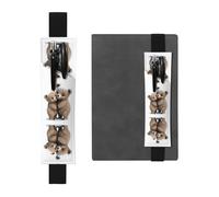 GGNKDL Porte-stylo en cuir marque-page Motif mère ours câlin le petit ours pour journaux, agendas, planificateurs - Pochette à sangle réglable, Noir , Taille unique
