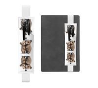 GGNKDL Porte-stylo en cuir marque-page Motif mère ours câlin le petit ours pour journaux, agendas, planificateurs - Pochette à sangle réglable, blanc, Taille unique