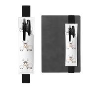 GGNKDL Porte-stylo en cuir pour marque-page Motif mouton idiot pour journaux, agendas, planificateurs - Pochette à sangle réglable, Noir/blanc, One Size