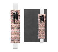 GGNKDL Porte-stylo en cuir pour marque-page Motif suédois Dala Horse Folk pour journaux, agendas, planificateurs - Pochette à sangle réglable