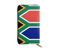 GGNKDL Portefeuille long en cuir avec fermeture éclair pour femme Motif drapeau d'Afrique du Sud