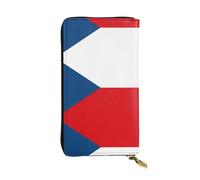GGNKDL Portefeuille long en cuir avec fermeture éclair pour femme Motif drapeau de la République tchèque