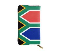 GGNKDL Portefeuille long en cuir avec fermeture éclair pour femme Motif drapeau de l'Afrique du Sud