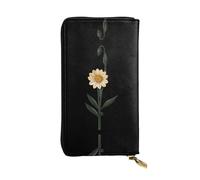 GGNKDL Portefeuille long en cuir avec fermeture éclair pour femme Motif floral inconnu Grande capacité