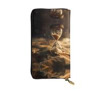 GGNKDL Portefeuille long en cuir avec fermeture éclair pour femme Motif sablier Sands of Time