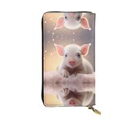 GGNKDL Portefeuille long en cuir pour femme avec fermeture éclair et imprimé cochon