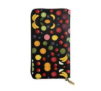 GGNKDL Portefeuille long en cuir pour femme avec fermeture éclair et plateau de fruits
