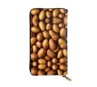 GGNKDL Portefeuille long en cuir pour femme avec motif de pommes de terre - Grande capacité - Fermeture éclair