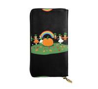 GGNKDL Rainbow Meets Portefeuille long en cuir pour femme avec fermeture éclair Motif Saint-Patrick Grande capacité