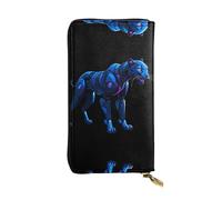 GGNKDL Robo-Panther Portefeuille long en cuir pour femme avec fermeture éclair et fermeture éclair