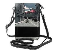 GGNKDL Sac à bandoulière imprimé architecture urbaine, sac pour téléphone portable, petit portefeuille pour femme, un cadeau pratique adapté pour les sorties, l'exercice et le shopping
