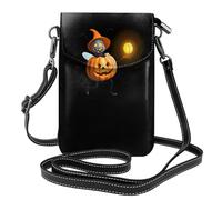 GGNKDL Sac à bandoulière imprimé citrouille lanterne luciole sac pour téléphone portable, petit portefeuille pour femme, un cadeau pratique adapté pour les sorties, l'exercice et le shopping