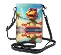 GGNKDL Sac à bandoulière imprimé dinosaures farfelus, sac pour téléphone portable, petit portefeuille pour femme, un cadeau pratique adapté pour les sorties, l'exercice et le shopping