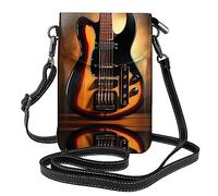 GGNKDL Sac à bandoulière imprimé guitare instrumentale, sac pour téléphone portable, petit portefeuille pour femme, un cadeau pratique adapté pour les sorties, l'exercice et le shopping