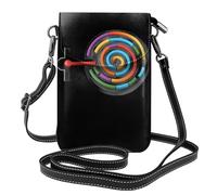 GGNKDL Sac à bandoulière imprimé labyrinthe coloré, sac pour téléphone portable, petit portefeuille pour femme, un cadeau pratique adapté pour les sorties, l'exercice et le shopping
