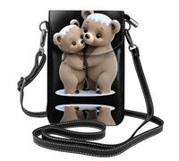 GGNKDL Sac à bandoulière imprimé Mother Bear hugs the Little Bear pour téléphone portable, petit portefeuille pour femme, un cadeau pratique adapté pour les sorties, l'exercice et le shopping