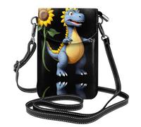 GGNKDL Sac à bandoulière imprimé tournesol dinosaure, sac pour téléphone portable, petit portefeuille pour femme, un cadeau pratique adapté pour les sorties, l'exercice et le shopping