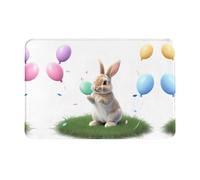 GGNKDL Tapis de sol antidérapant Little Rabbit Playing Happily imprimé pour intérieur et extérieur, convient pour les entrées de chambre à coucher et de salle de bain, 40,6 x 61 cm