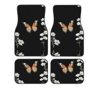 GGNKDL Tapis de sol de voiture avec impression papillon dansant avec avant et arrière antidérapants adaptés pour voitures, camions et SUV