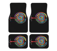 GGNKDL Tapis de sol de voiture avec motif labyrinthe coloré antidérapant à l'avant et à l'arrière, adaptés pour les voitures, camions et SUV