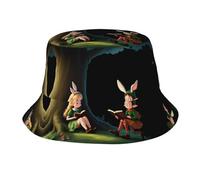 GGNKDL The Elf of Learning Magic Books Prints Chapeau cloche d'été en plein air voyage chapeau de plage convient aussi bien aux hommes qu'aux femmes Noir