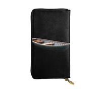 GGNKDL The lonely boat printing Portefeuille long en cuir pour femme Grande capacité avec fermeture éclair